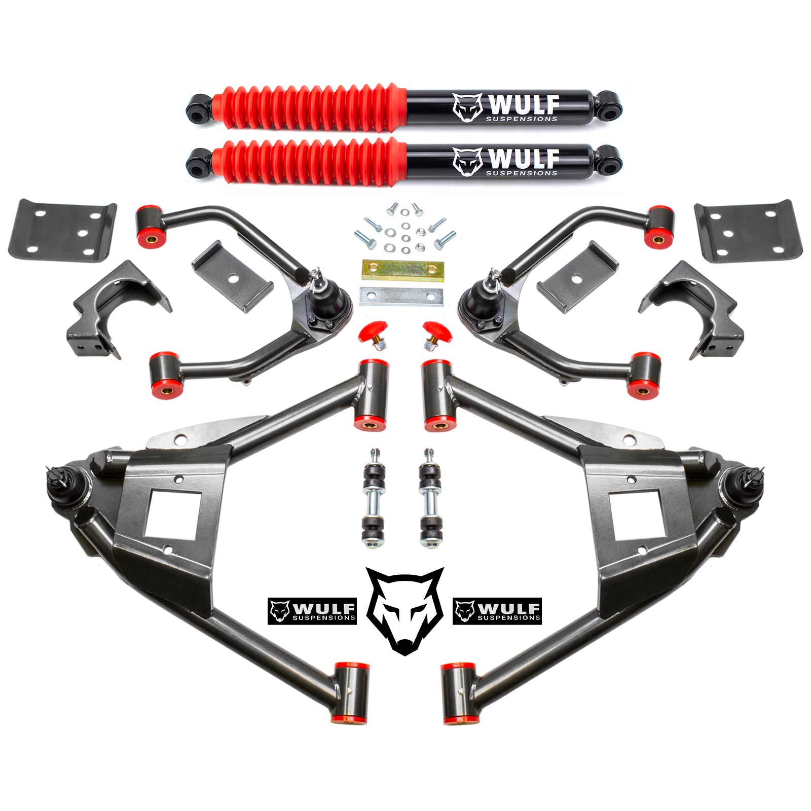 4"7" Drop Arm Lowering Kit w Axle Flip Kit for 20072014 GMC Sierra 1500 Wulf Suspensions