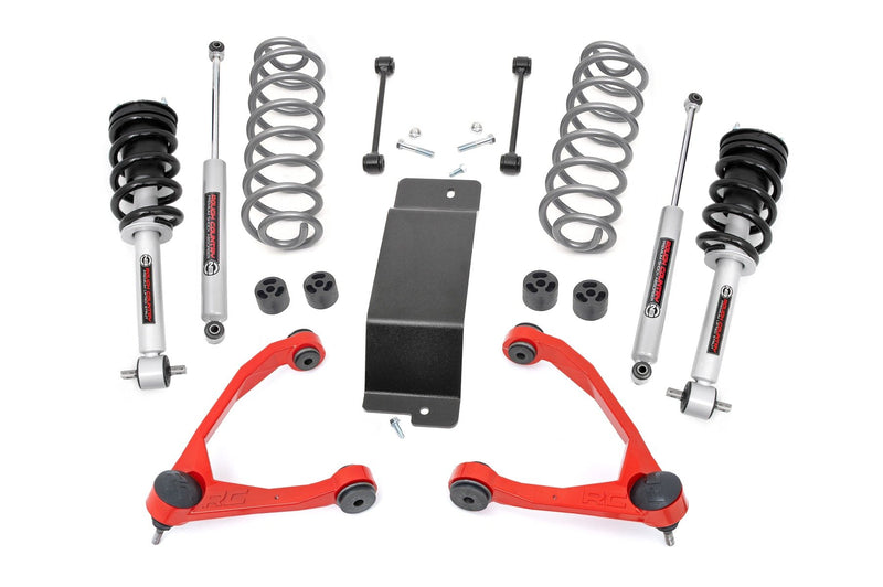 3.5 Inch Lift Kit | N3 Struts | Forged UCAs RED | Chevy/GMC SUV 1500 (07-20)