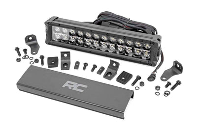 Rough Country 12 Inch Black Series LED Light Bar | Dual Row | White DRL