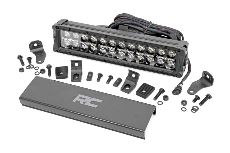 Rough Country 12 Inch Black Series LED Light Bar | Dual Row | White DRL