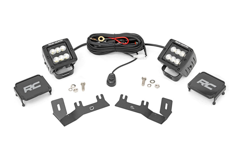 LED Ditch Light Kit | 2in Black Pair | Flood | Chevy/GMC 1500 (14-18 & Classic)