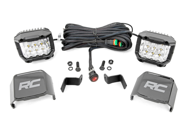 LED Light | Ditch Mount | 2" Chrome Pair | Wide Angle | Ford F-150 (15-24)
