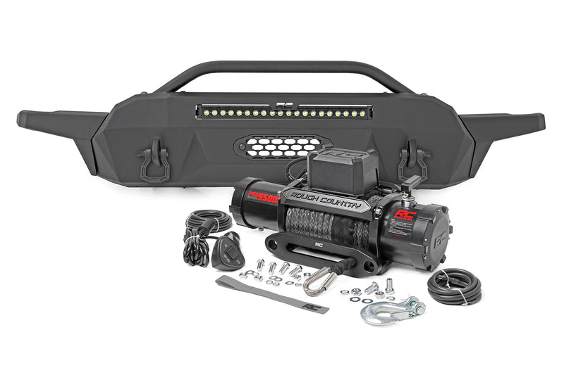 Rough Country Front Bumper | Hybrid | 20" Blk LED | 95000S | Toyota Tacoma 2WD/4WD (16-23)