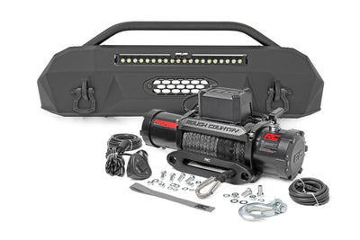 Rough Country Front Bumper | Hybrid | 20" Blk LED | 12000S | Toyota Tacoma 2WD/4WD (16-23)
