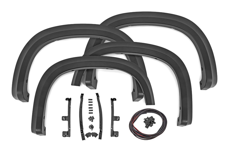 Rough Country Fender Flares | Sport | GBA Black | Chevy Silverado 1500 2WD/4WD (2019-2026 & Refresh)