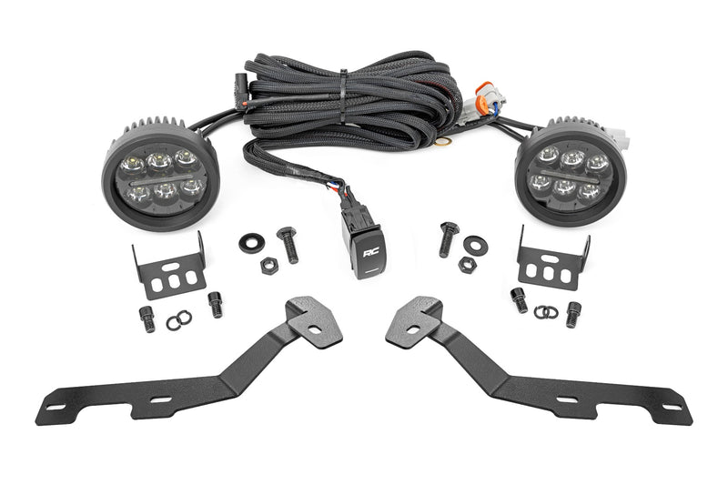 LED Light Kit | Ditch Mount | Black Series Round | 3.5 Inch | Amber DRL | Ram 1500 (19-26)