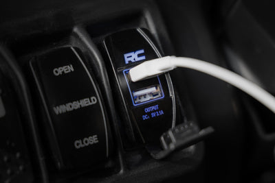 Rough Country USB Switch Insert | 2x1 with Logo | Blue Back Light