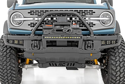 High Winch Mount | All Models | 20 Inch Black Single Row LED | DRL | Ford Bronco (21-25)