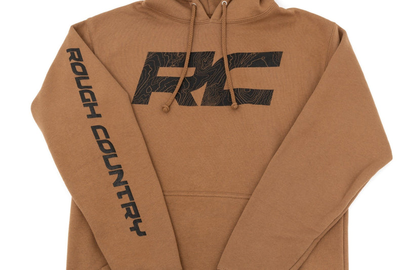 Rough Country Hoodie | RC Topographical Sleeve | Saddle | 3XL