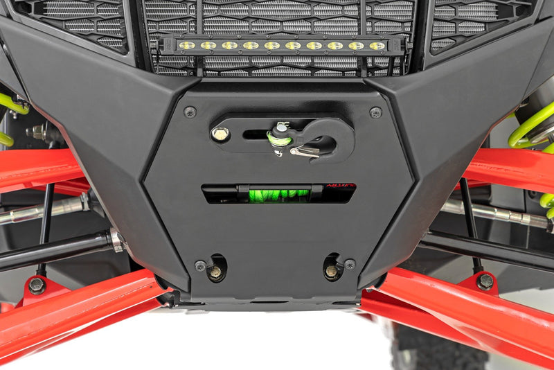 Rough Country LED Light | Winch Mount | RS4500S | 10" Black Slimline | Polaris RZR Pro R