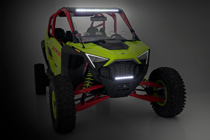Rough Country LED Light | Winch Mount | RS4500S | 10" Black Slimline | Polaris RZR Pro R