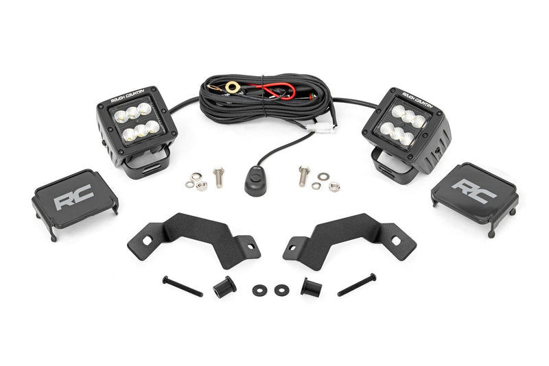 LED Light Kit | Ditch Mount | 2" Black Pair | Flood | Toyota Land Cruiser (24-25)
