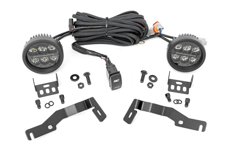 LED Light Kit | Ditch Mount | Black Series Round | 3.5 Inch | Amber DRL | Toyota Tacoma (24-25)