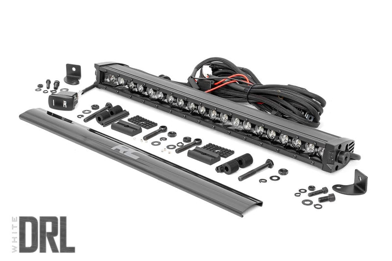 Rough Country 20 Inch Black Series LED Light Bar | Single Row | Amber DRL