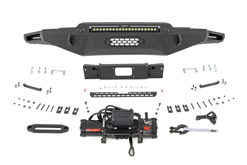 Rough Country Hybrid Front Bumper | 12000S | Blk LED | Toyota Tundra 2WD/4WD (2022-2025)