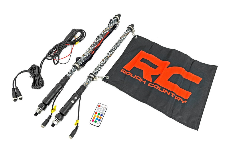 Rough Country LED Light Whip Kit | 2 ft | Multi-Color | 2-pc