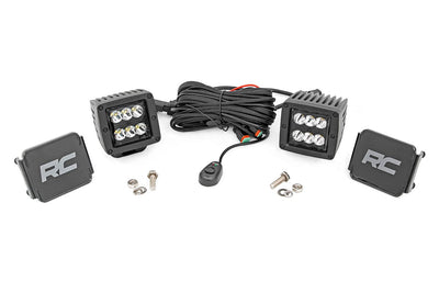 Rough Country 2 Inch Black Series LED Light Pods | Spot | Square