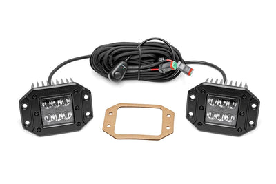Rough Country 2 Inch Black Series LED Light Pods | Spot | Flush Mount