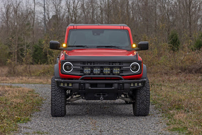 Rough Country 2 Inch LED Light Pods | Spot Beam | Amber Lens | Square