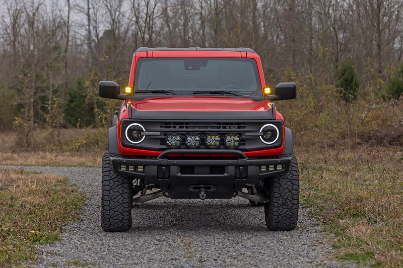 Rough Country 2 Inch LED Light Pods | Spot Beam | Amber Lens | Square