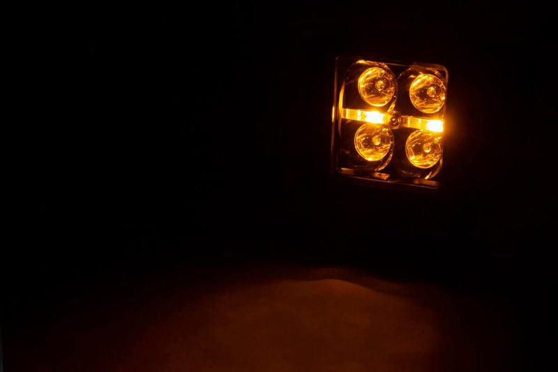 Rough Country 2 Inch Black Series LED Light Pods | Spot | Square |  Amber DRL
