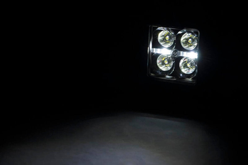 Rough Country 2 Inch Black Series LED Light Pods | Spot | Square | Cool White DRL