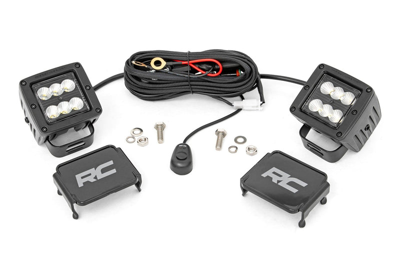 Rough Country 2 Inch Black Series LED Light Pods  | Pair | Flood