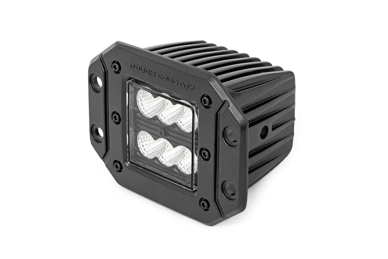 Rough Country 2 Inch Black Series LED Light Pods  | Pair | Flood | Flush Mount