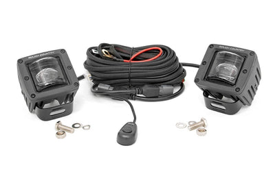 Rough Country 2 Inch Black Series LED Light Pods | SAE Fog | Pair