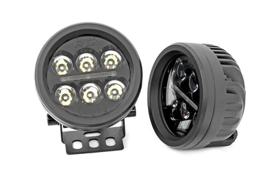 Rough Country Black Series Round LED Light Pair | 3.5 Inch | Amber DRL