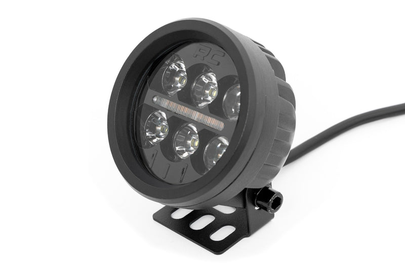 Rough Country Black Series Round LED Light Pair | 3.5 Inch | Amber DRL