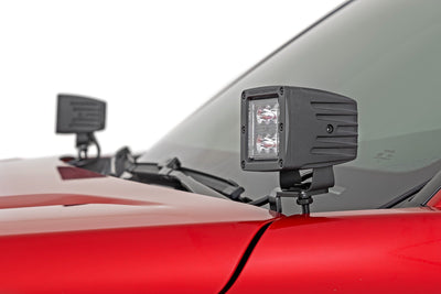 LED Light Kit | Ditch Mount | 2" Black Pair | Flood | Toyota Tacoma (24-25)