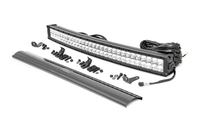 Rough Country 30 Inch Chrome Series LED Light Bar | Curved | Dual Row | Cool White DRL