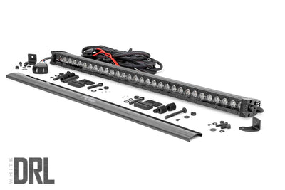 Rough Country 30 Inch Black Series LED Light Bar | Single Row | Cool White DRL