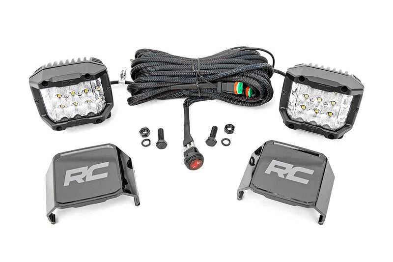 Rough Country 3 Inch Chrome Series LED Lights | Wide Angle Osram | Pair