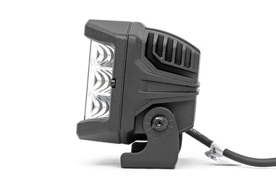 Rough Country 3 Inch Chrome Series LED Lights | Wide Angle Osram | Pair