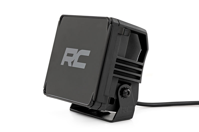 Rough Country 4 Inch LED Amber Light Pods | Square | Amber DRL | Pair