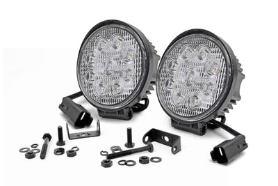 Rough Country 4 Inch Chrome Series LED Light | Round | Pair