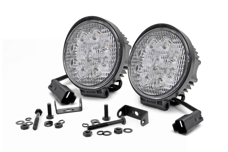 Rough Country 4 Inch Chrome Series LED Light | Round | Pair