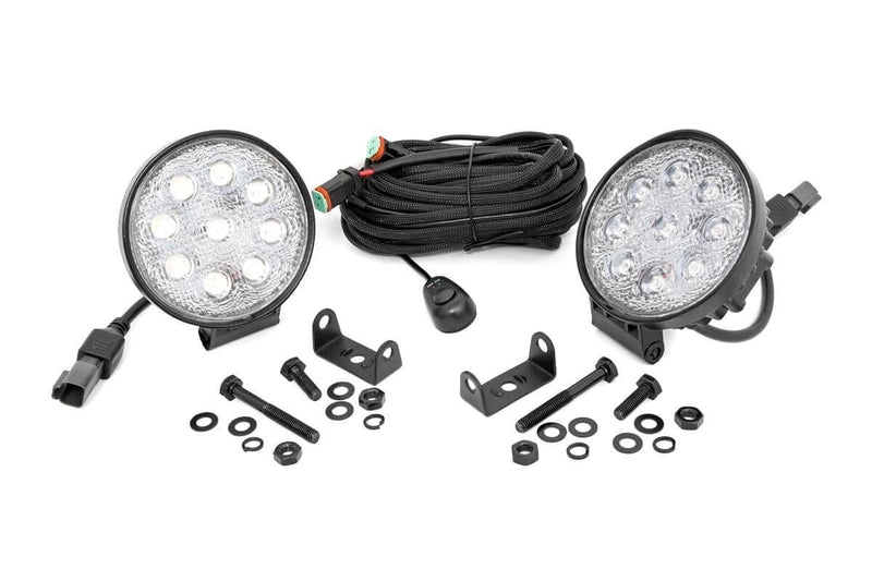 Rough Country 4 Inch Chrome Series LED Light | Round | Pair
