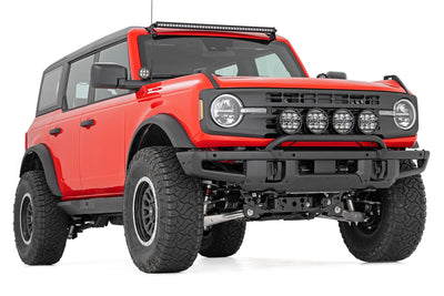 Rough Country Black Series Halo LED Light Pair | White/Amber DRL | 6.5 Inch | Round