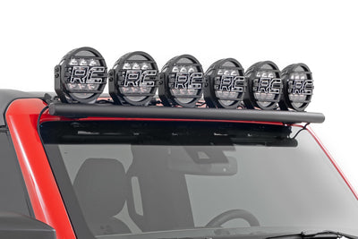 Rough Country Black Series Halo LED Light Pair | White/Amber DRL | 6.5 Inch | Round