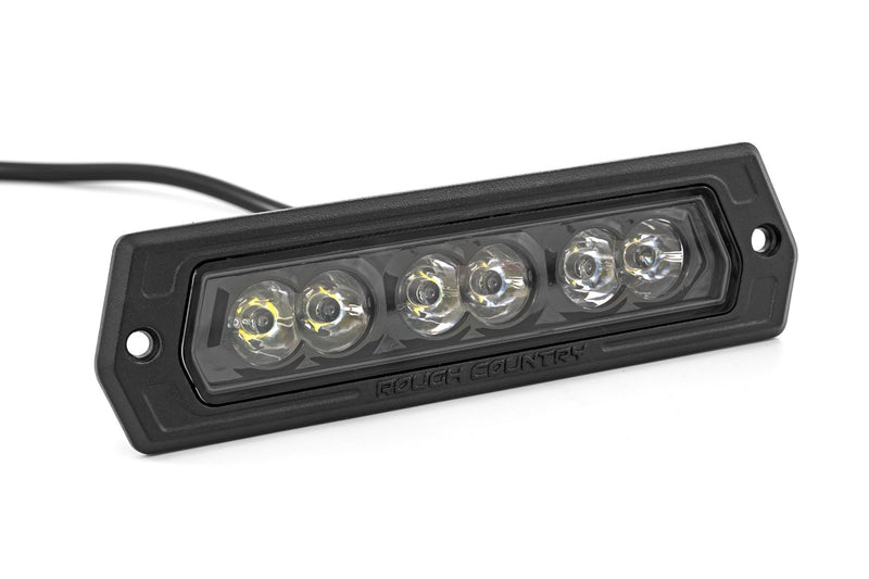 Rough Country 6 Inch Black Series LED Lights | Flush Mount | Pair