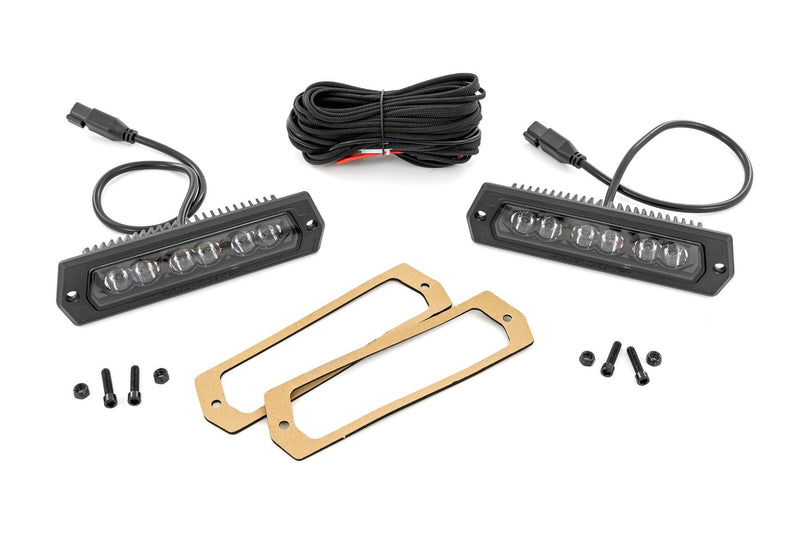 Rough Country 6 Inch Black Series LED Lights | Flush Mount | Pair