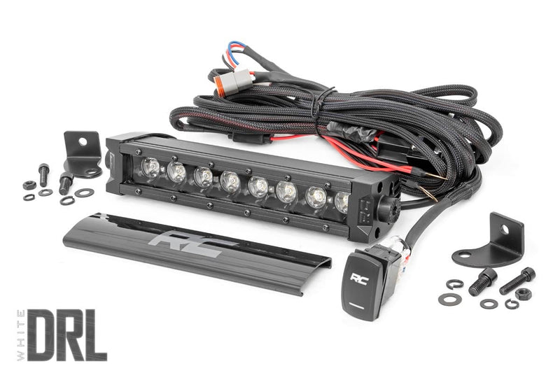 Rough Country 8 Inch Black Series LED Light Bar | Single Row | Cool White DRL