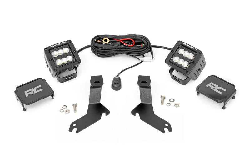 LED Light Kit | Ditch Mount | 2" Black Pair | Flood | Chevy Silverado 1500 (99-06)/Tahoe (00-06)