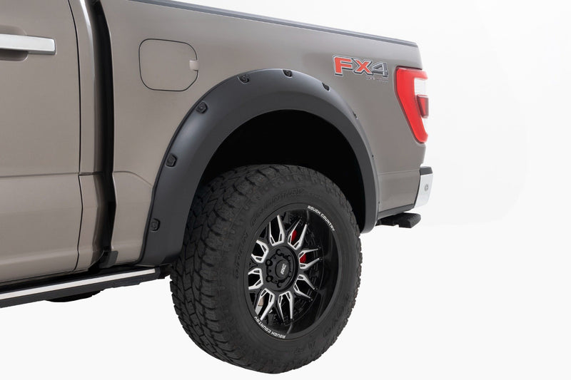 Rough Country Pocket Fender Flares | JS Iconic Silver | Ford F-150 2WD/4WD (2021-2025)