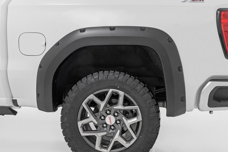 Rough Country Pocket Fender Flares | GBA Black | GMC Sierra 1500 2WD/4WD (2019-2025 & Classic)