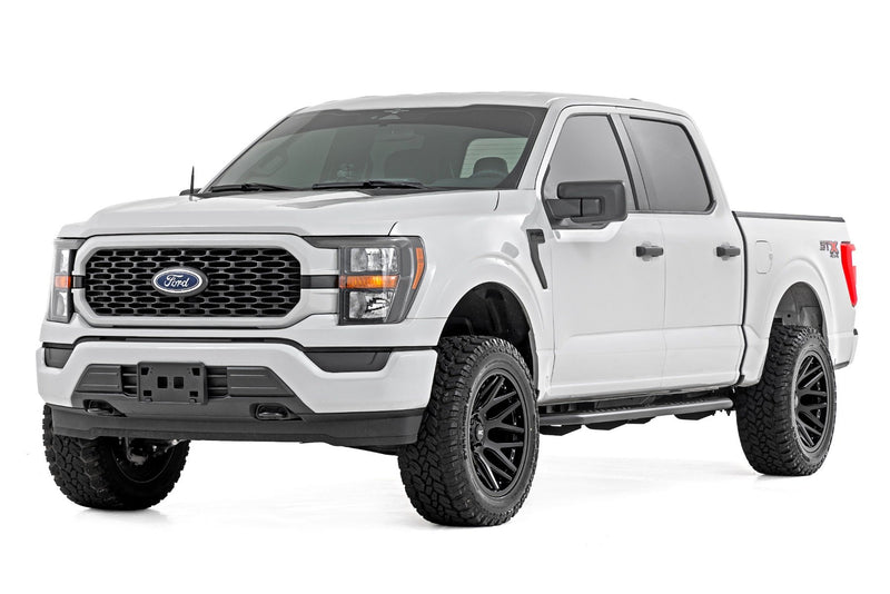 Rough Country OV2 Running Boards | Side Step Bars | Crew Cab | Ford F-150/Lightning/F-250/F-350 (15-25)