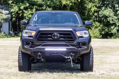Rough Country Front Bumper | Hybrid | 20" Blk LED | 12000S | Toyota Tacoma 2WD/4WD (16-23)